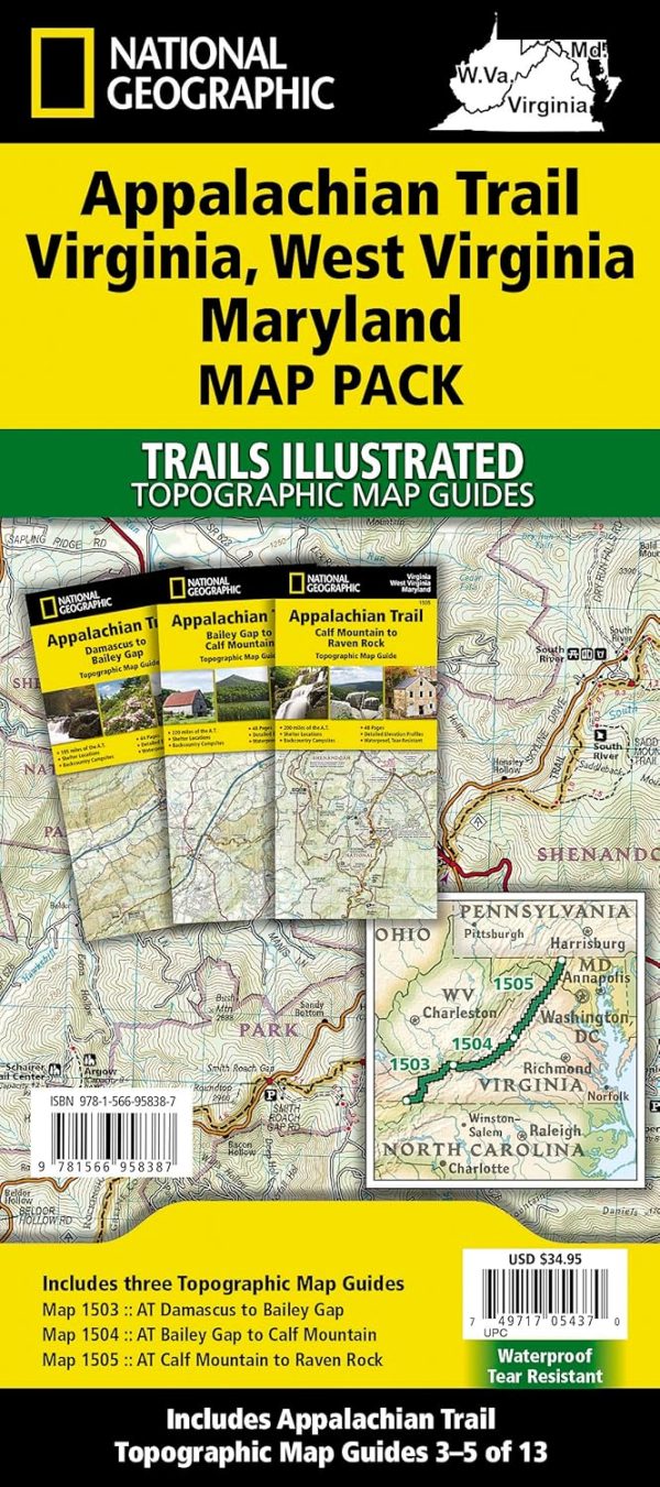 Appalachian Trail: Virginia, West Virginia, Maryland [Map Pack Bundle] (National Geographic Trails Illustrated Map)