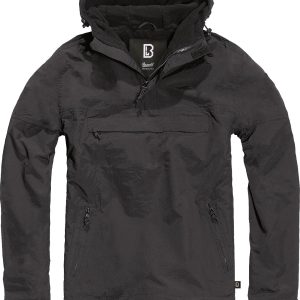 Individual Wear Men's Fleece-Lined Quarter Zip Windbreaker Pullover - Lightweight Weatherproof Casual Outdoor Jacket