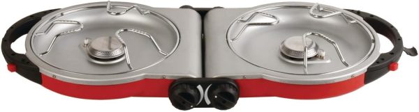 Coleman Fold N Go 2-Burner Propane Camping Stove, Portable Folding Camp Stove with Push-Button Instant Ignition, 2 Adjustable Burners with Pressure Control and 20,000 BTUs of Power - Image 4