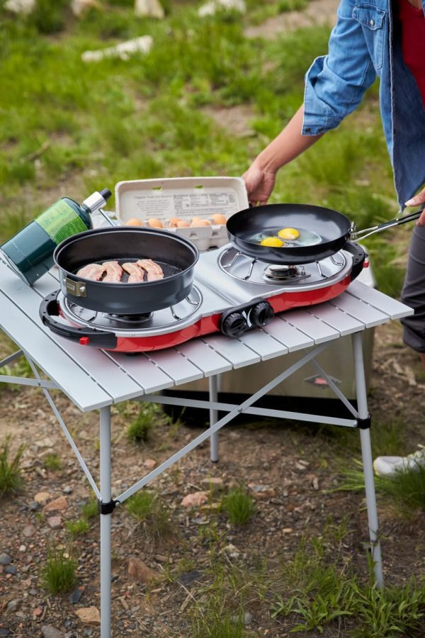 Coleman Fold N Go 2-Burner Propane Camping Stove, Portable Folding Camp Stove with Push-Button Instant Ignition, 2 Adjustable Burners with Pressure Control and 20,000 BTUs of Power - Image 5