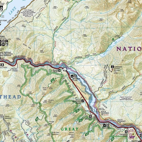 Glacier and Waterton Lakes National Parks Map (National Geographic Trails Illustrated Map, 215) - Image 2