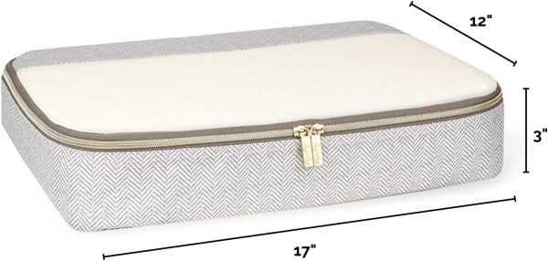Itzy Ritzy Packing Cubes for Travel – Set of 3 Packing Cubes or Travel Organizers; Each Travel Cube Features a Mesh Top, Double Zippers and a Fabric Handle (Milk & Honey) - Image 2