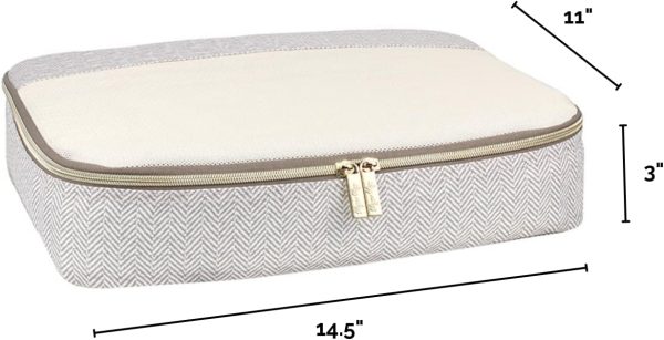 Itzy Ritzy Packing Cubes for Travel – Set of 3 Packing Cubes or Travel Organizers; Each Travel Cube Features a Mesh Top, Double Zippers and a Fabric Handle (Milk & Honey) - Image 3