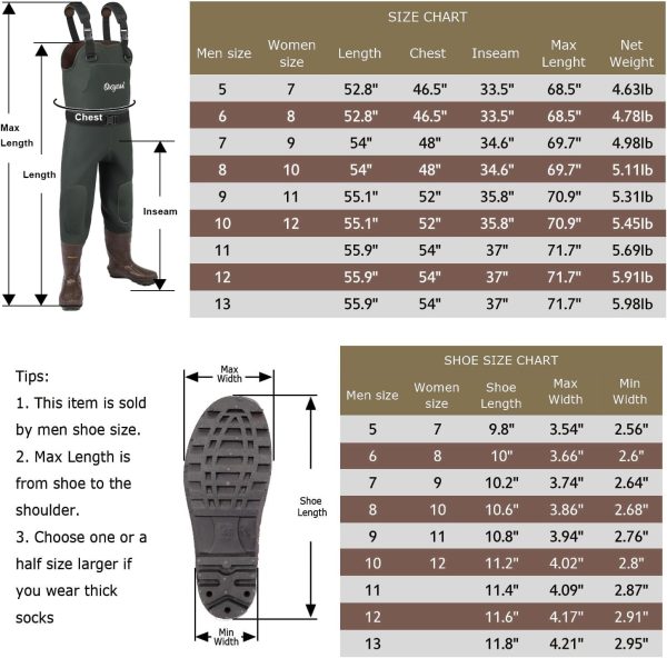OXYVAN Duck Hunting Waders with 200G Rubber Boots Insulated,Neoprene Fishing Chest Waders for Men & Women - Image 3