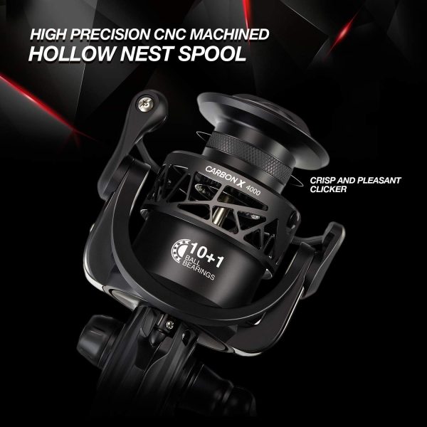 Piscifun Carbon X Spinning Reels, Light to 5.1oz, Carbon Frame and Rotor, 33LBs Max Drag, 10+1 Shielded BB, 5.2:1/6.2:1 High Speed Gear Ratio, Smooth Powerful Saltwater Freshwater Spinning Reel - Image 6