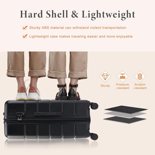 Sweetcrispy 20 inch Carry on Luggage, Hard Shell ABS Suitcase with Double Spinner Wheels, Lightweight Expandable Rolling Suit Case with TSA Lock - Image 3