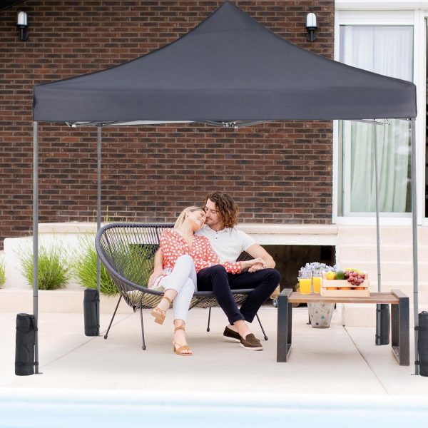 Sweetcrispy Canopy Tent 10x10 Pop Up Canopy Heavy Duty Canopy Tents for Parties Backyard Waterproof Portable Tent Pop Up Shade Canopy with Sand Bags Dark Grey - Image 11